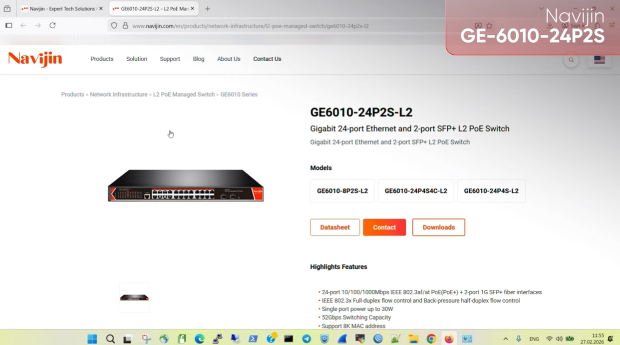Конфигурация коммутатора Navijin Layer 2 Switches